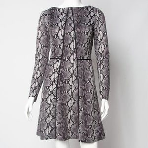 Michael Kors Long Sleeve Animal Print Dress